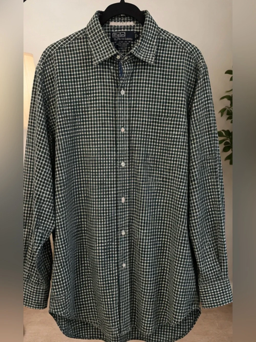 Polo by Ralph Lauren Green and White Gingham Button-Down Shirt